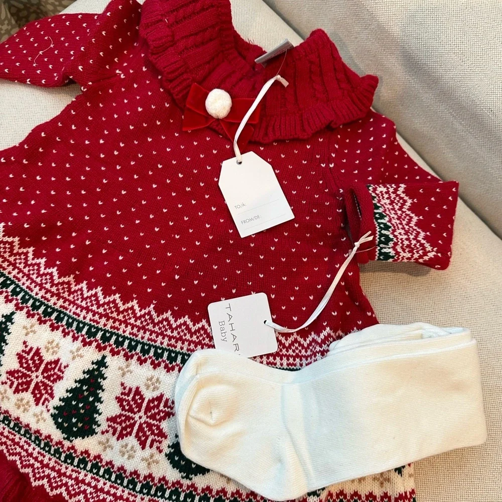 Festive Red and White Kids Matching Set - Picture 3 of 5